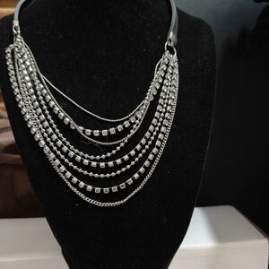 Elegant Silver Multi-Layered Necklace